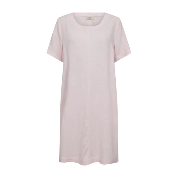 Hovedbilde LAVA LIN/VISCOSE KJOLE STRIPET - ROSA/OFFWHITE