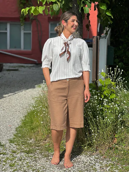 Hovedbilde LAVA LIN/VISCOSE BERMUDA SHORTS - DUSTY COGNAC