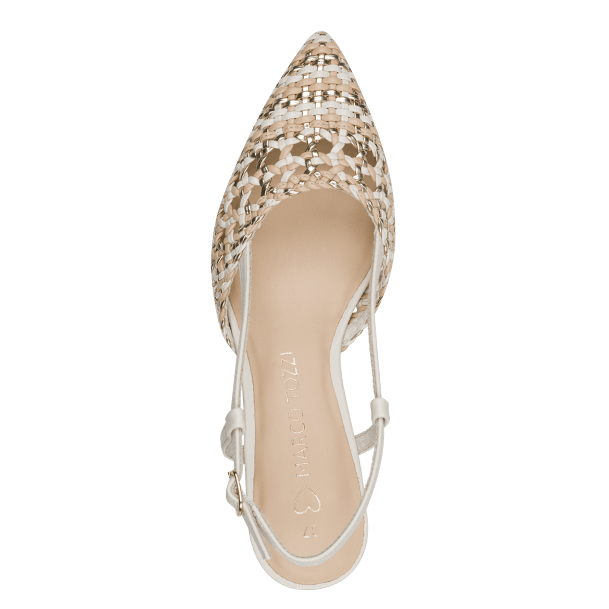 PUMPS FLETTET M/SLINGBACK - CREAM