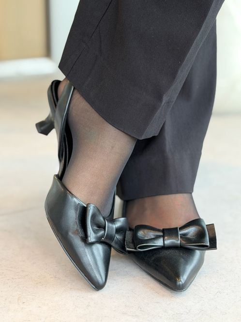 Hovedbilde PUMPS M/SLINGBACK & BOW - SORT