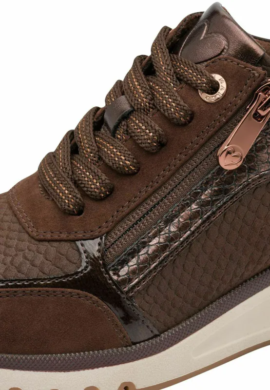SNEAKERS M/HÆL - BRUN