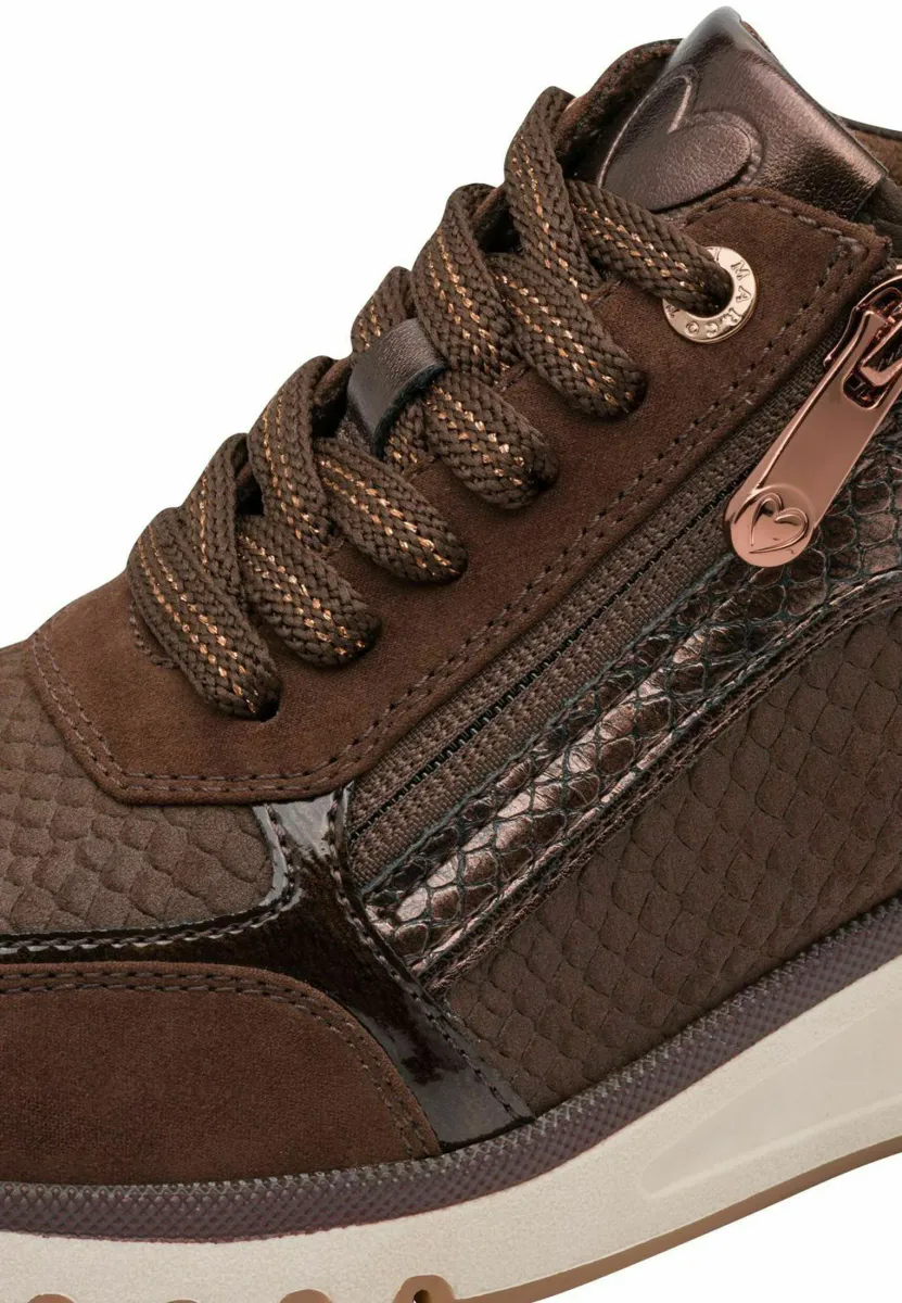 SNEAKERS M/HÆL - BRUN