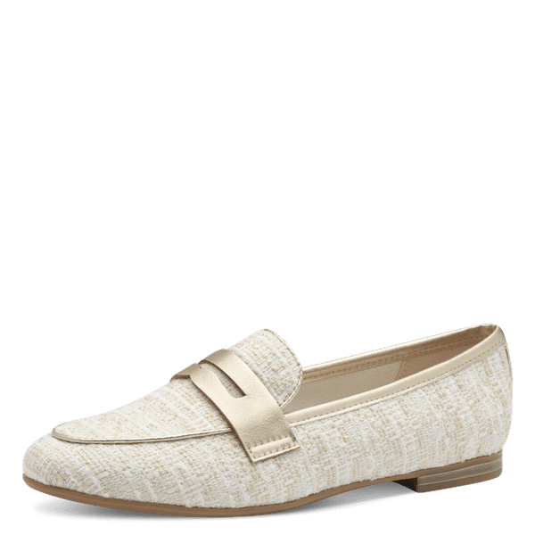 Hovedbilde MOKASIN BOUCLE M/GULL DETALJER  - CREAM