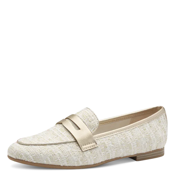 Hovedbilde MOKASIN BOUCLE M/GULL DETALJER  - CREAM