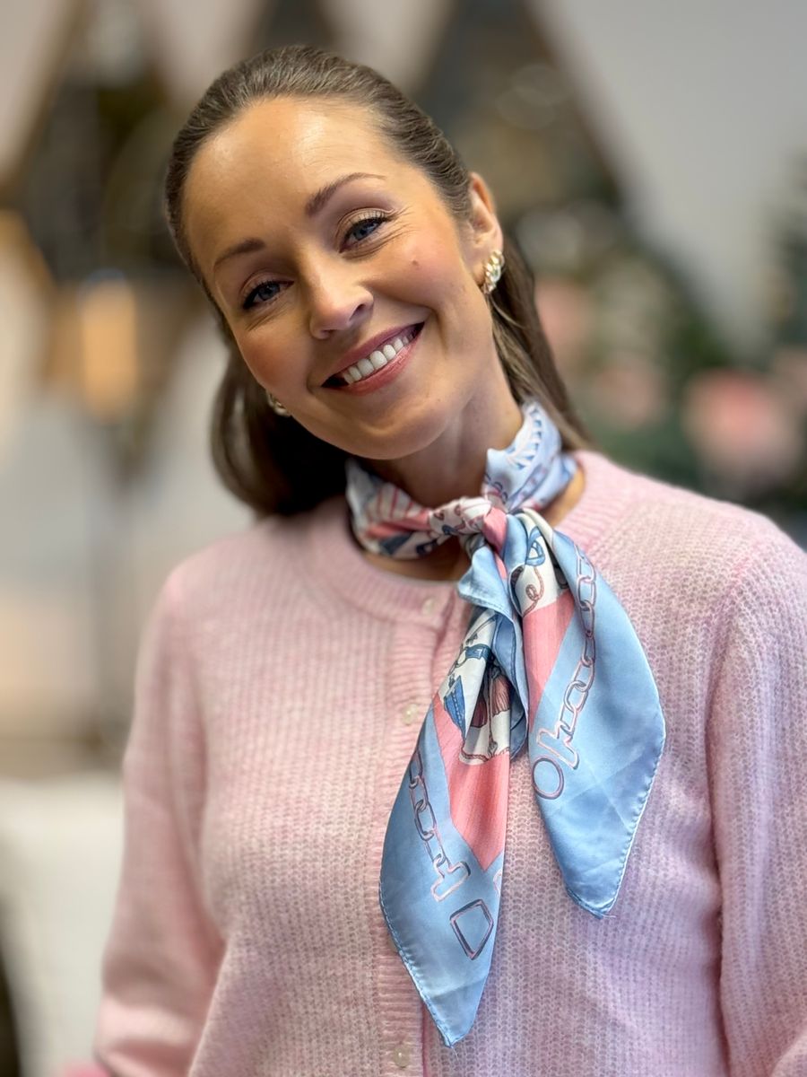 SKJERF SILKELOOK LENKE - LYSBLÅ/ROSA