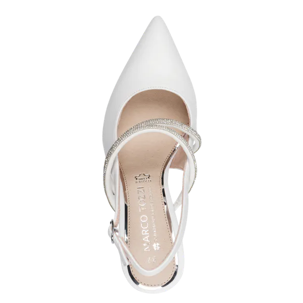 Hovedbilde PUMPS M/SLINGBACK & STRASS - HVIT