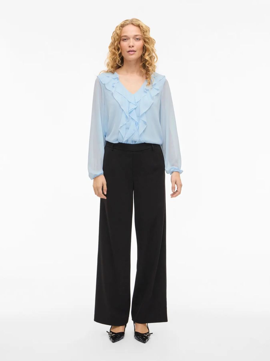 ANE BLUSE M/RYSJ - LYSBLÅ