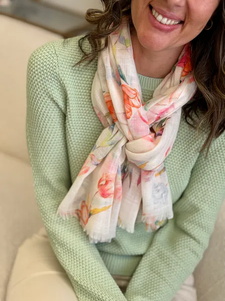 Hovedbilde SKJERF TULIPS - ROSA/ORANGE/CREAM