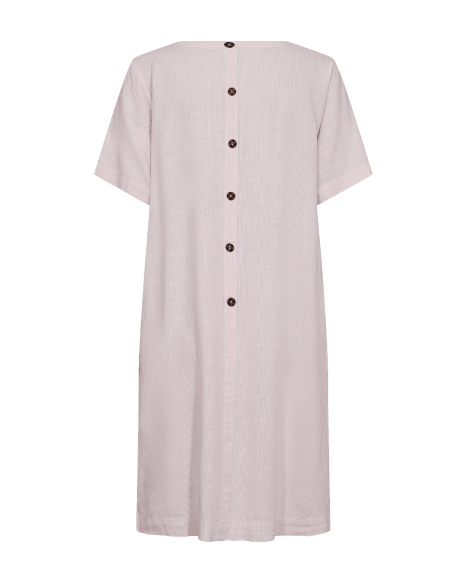 LAVA LIN/VISCOSE KJOLE STRIPET - ROSA/OFFWHITE