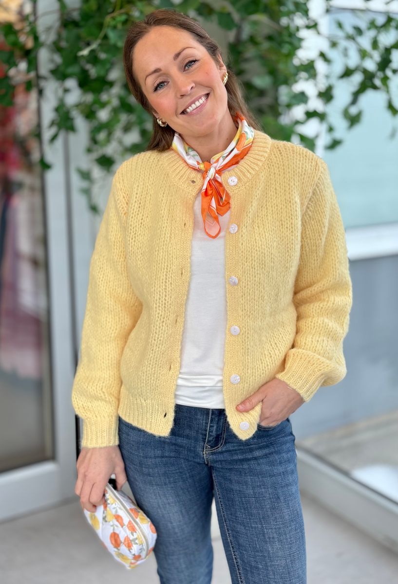 WILO STRIKKET CARDIGAN - GUL
