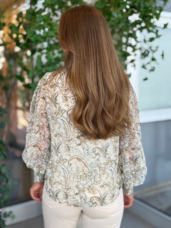 PRAYA BLUSE - OLIVEN / BIRCH 