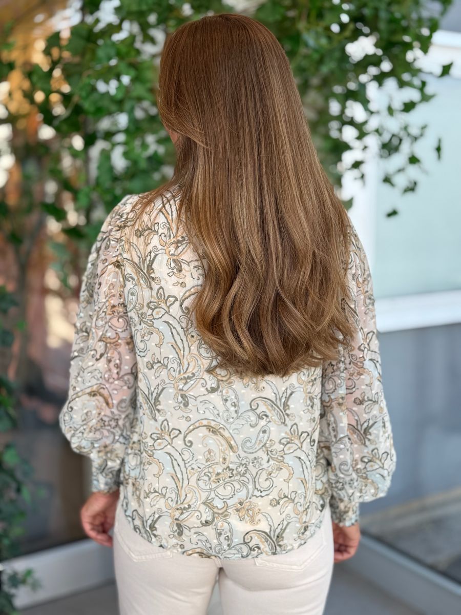 PRAYA BLUSE - OLIVEN / BIRCH 