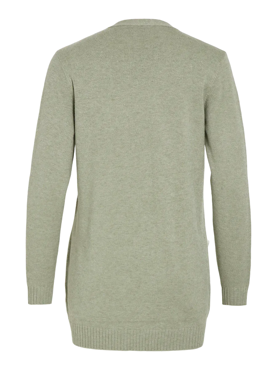 VIRIL CARDIGAN LANG - GRØNN MELERT