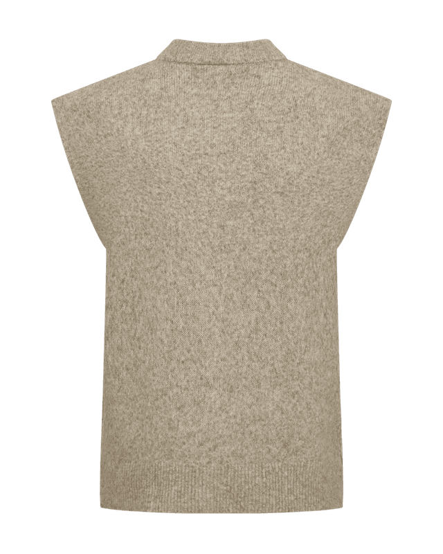 ALPA STRIKKET VEST - CAMEL MELERT