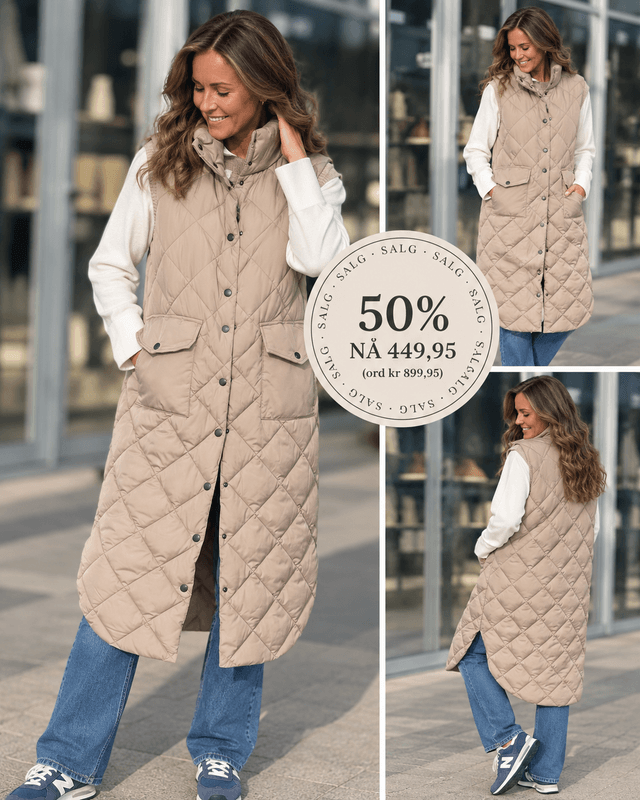 OLGA QUILTET BOBLEVEST - CAMEL