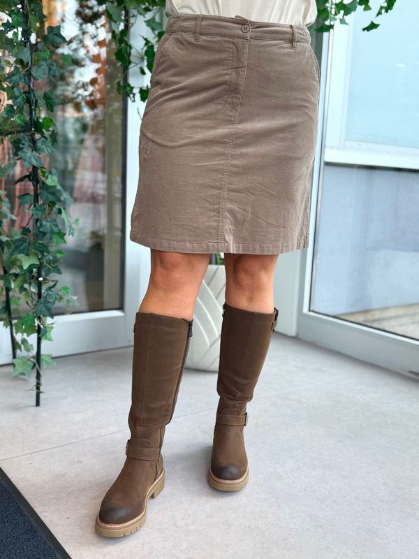 OLANA BABYCORD SKJØRT - TAUPE