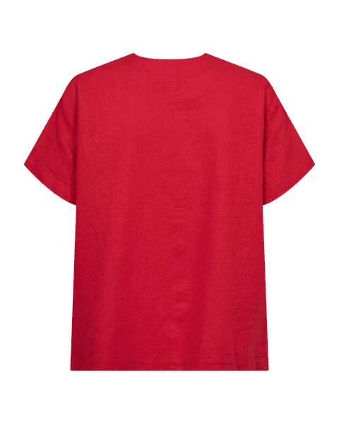 Hovedbilde LAVA LIN/VISCOSE BLUSE V-HALS - RØD