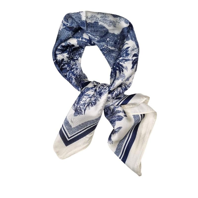 SKJERF SILKELOOK - NAVY / HVIT