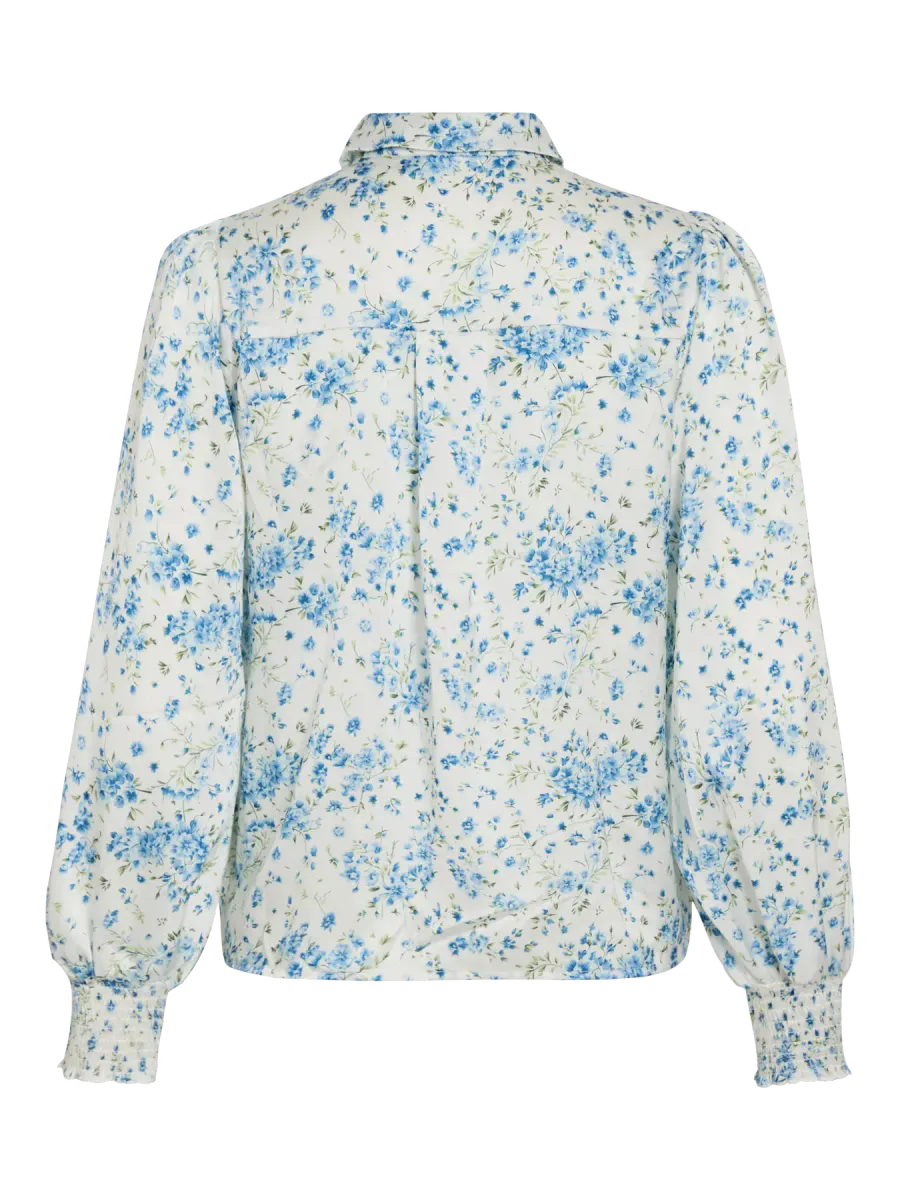 KENZA BLUSE FLOWERS - LYS BLÅ