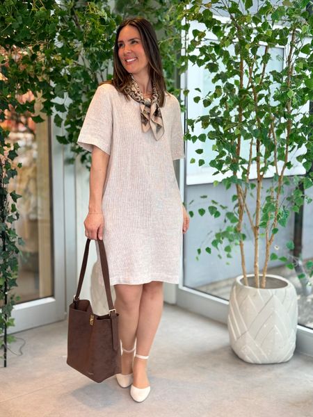 Hovedbilde LAVA LIN/VISCOSE KJOLE STRIPET - SAND/OFFWHITE
