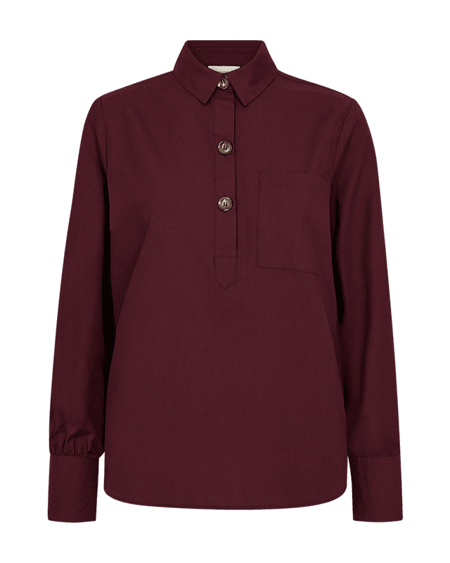 FLYNN SKJORTE M/KNAPPER - PLOMME