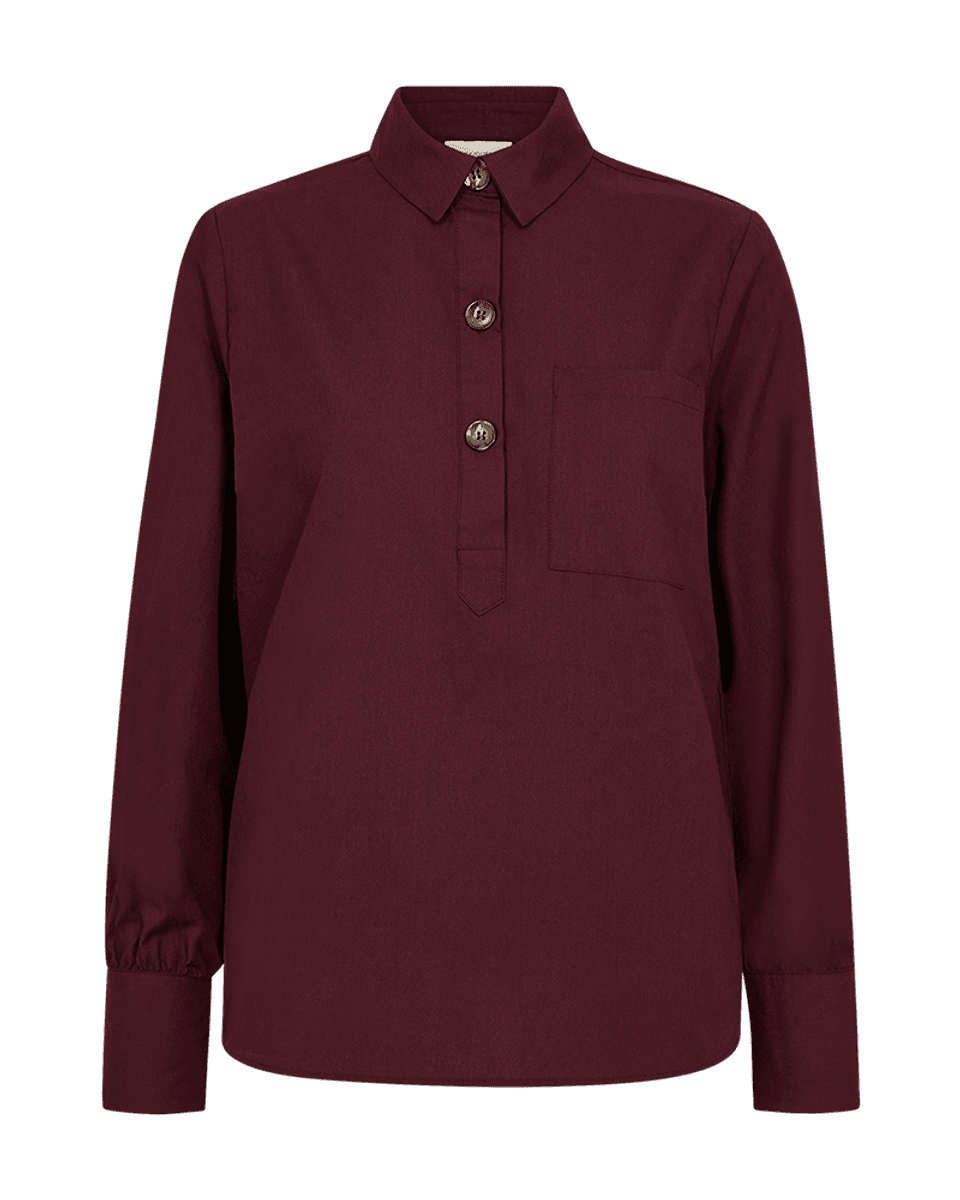 FLYNN SKJORTE M/KNAPPER - PLOMME