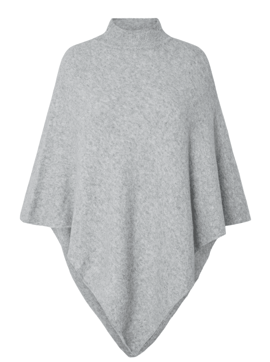 FORTUNA PONCHO - GRÅ MELERT