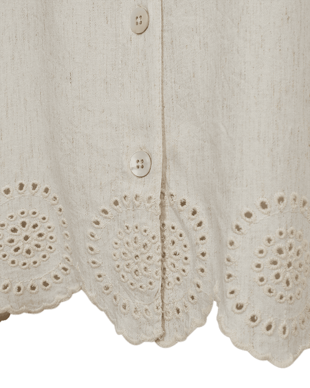 LINUS BLUSE M/EMBRO - MOONBEAM