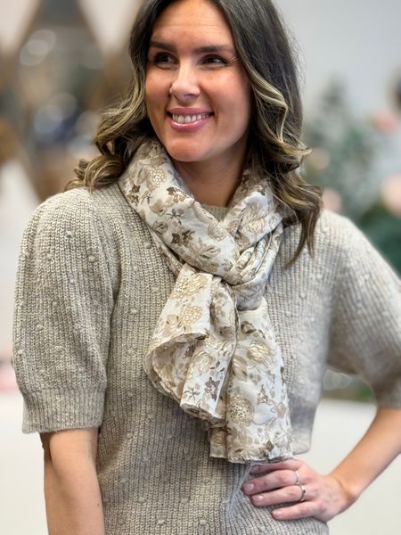 Hovedbilde SKJERF SMÅ BLOMSTER - SAND / CAMEL