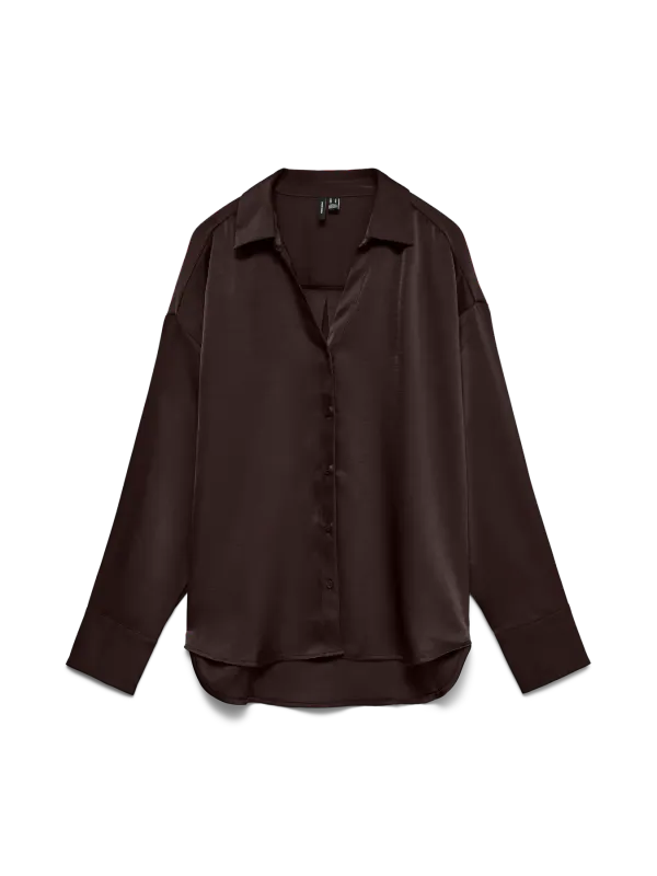 MIRO BLUSE M/KRAGE - BRUN