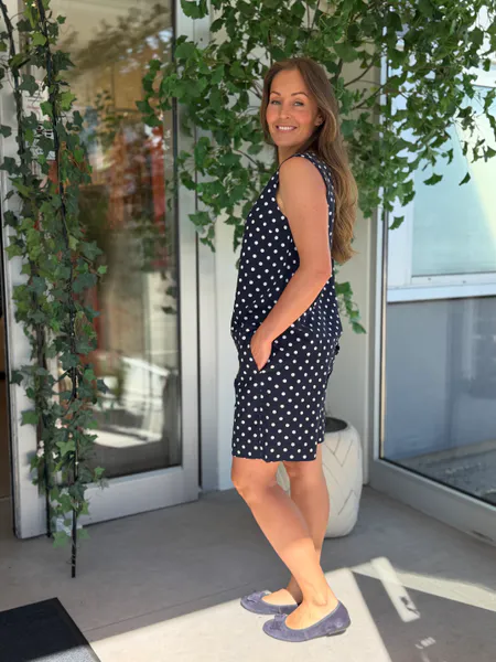 Hovedbilde LAVISCO TOPP M/DOTS - NAVY/HVIT