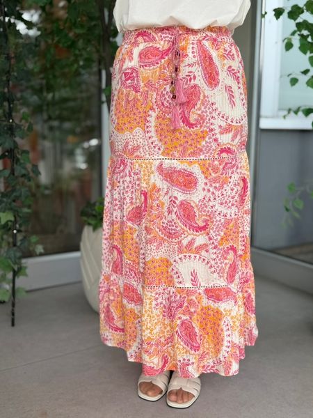 Hovedbilde NINA SKJØRT PAISLEY - ROSA/ORANGE