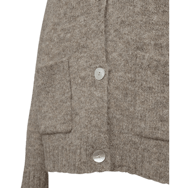 Hovedbilde GRSLULU CARDIGAN M/LOMMER  - TAUPE MELERT