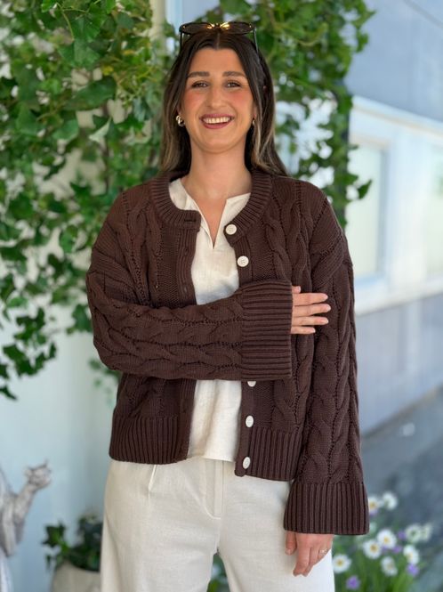 Hovedbilde SVEA THEA CABEL CARDIGAN - BRUN