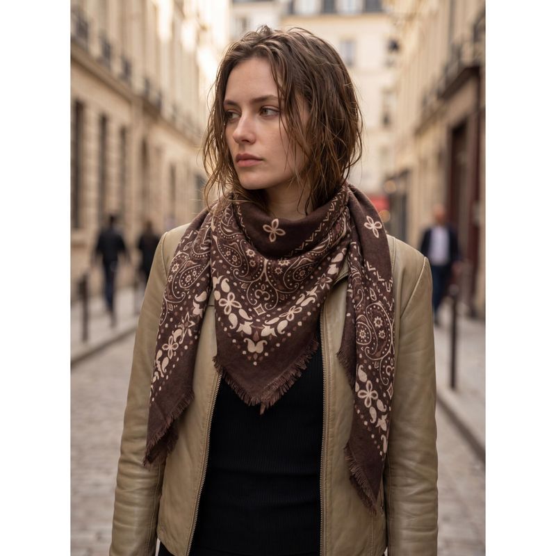 SKJERF PAISLEY ULLMIX - BRUN