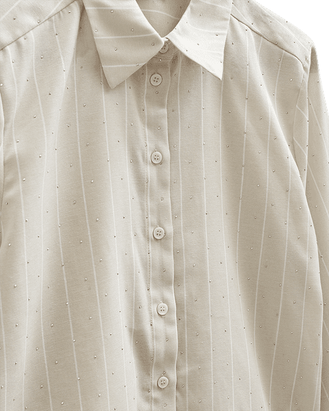 Hovedbilde SOLLY SKJORTE M/BLING  - SAND STRIPET