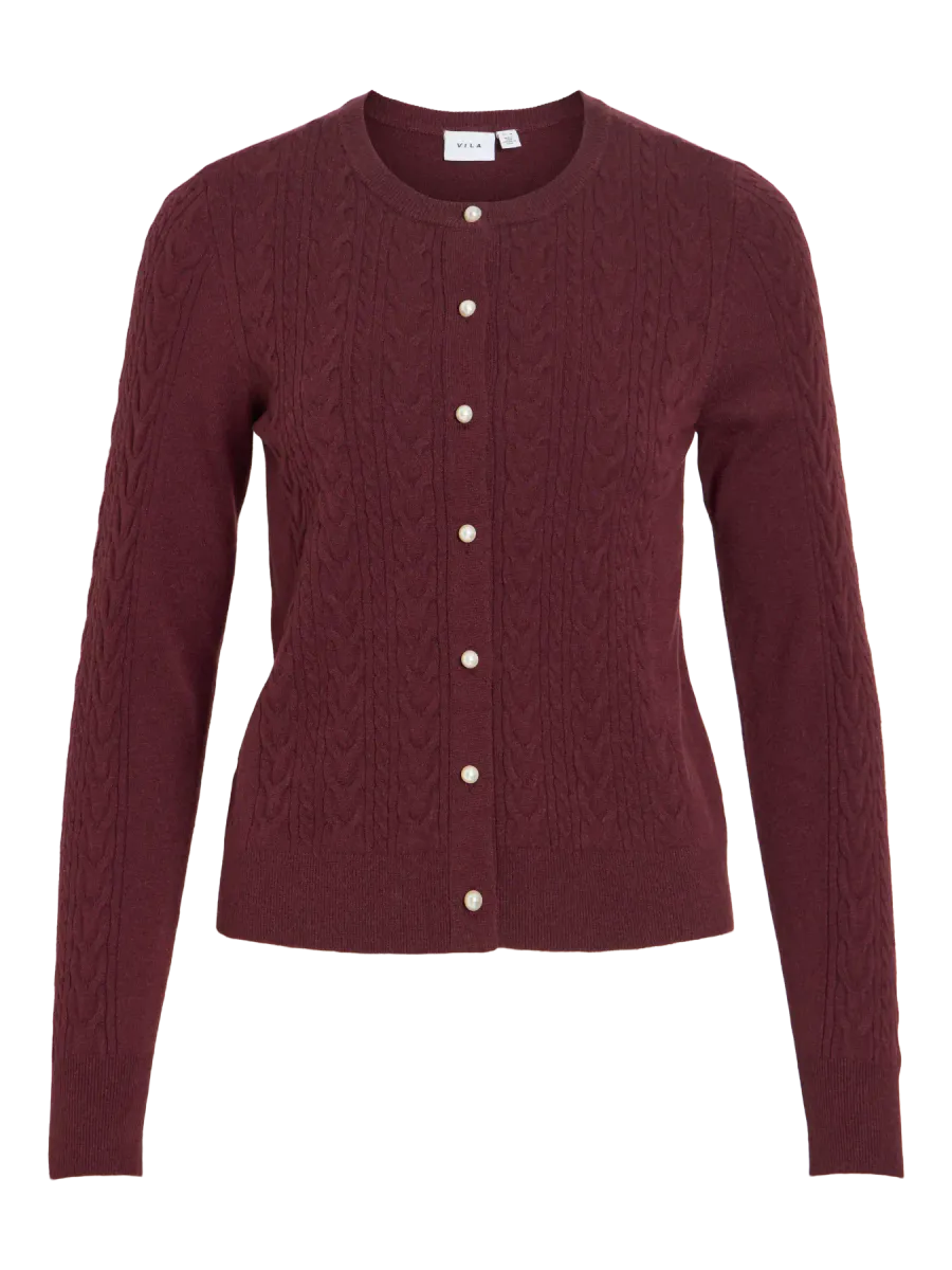 KERRY CABEL KNIT CARDIGAN - PLOMME