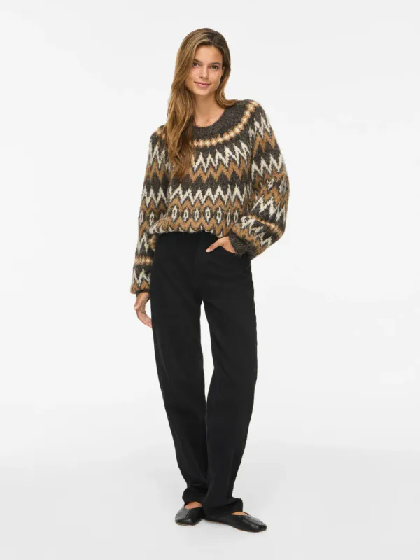 BOWS JACQUARD GENSER - BRUN/CREAM/COGNAC