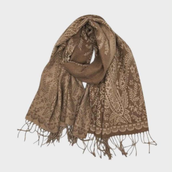 Hovedbilde SKJERF ULLMIX PAISLEY - BRUN MIX