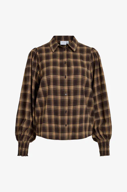 Hovedbilde LENE CHECK BLUSE - BRUN / CAMEL