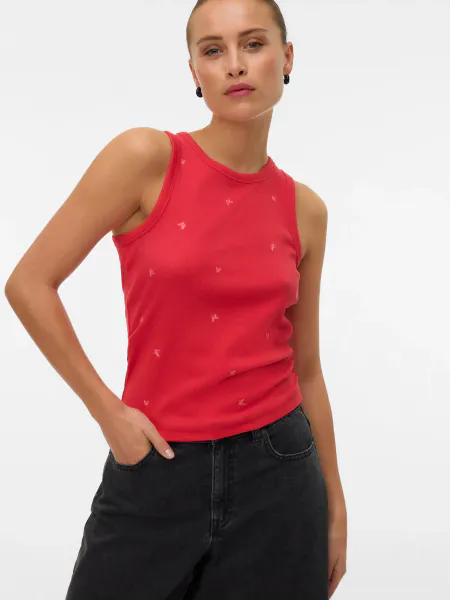 Hovedbilde NAJA TANK TOPP - RØD M/BUTTERFLY