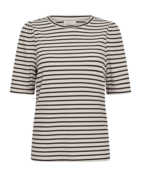 Hovedbilde ELOISEI T-SHIRT STRIPET - BRUN / OFFWHITE