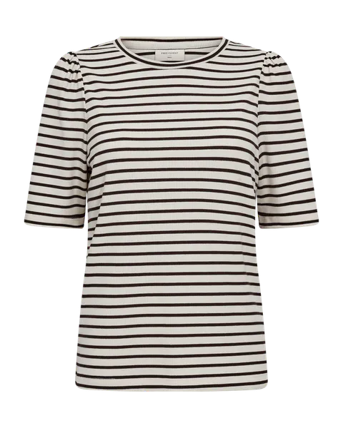 Hovedbilde ELOISEI T-SHIRT STRIPET - OFFWHITE/BRUN