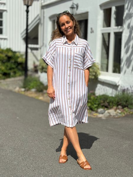 Hovedbilde LAVISCO LIN/VISCOSE SKJORTEKJOLE - HVIT / DUSTY ...