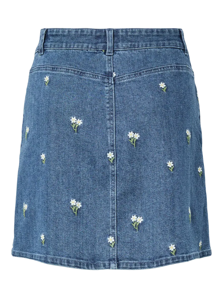 FLORA EMBRO SKJØRT - MEDIUM BLÅ
