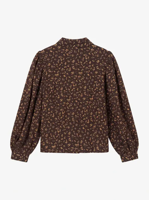 Hovedbilde NOELLE BLUSE M/BLOMSTER - BRUN/GUL