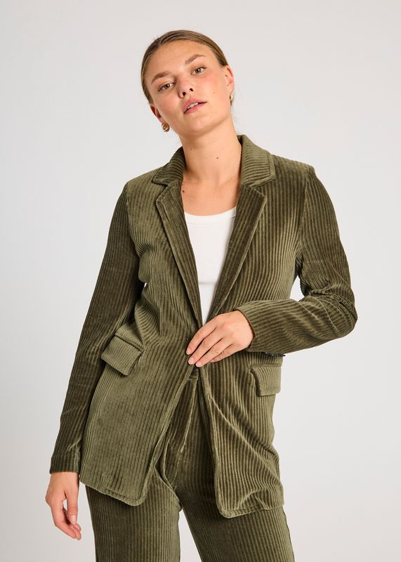 NACORY BLAZER VELVET - OLIVEN