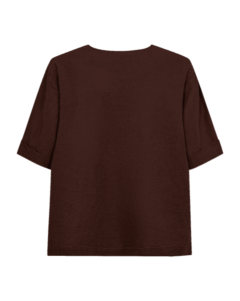 Hovedbilde LAVA LIN/VISCOSE TOPP M/LOMME - BRUN