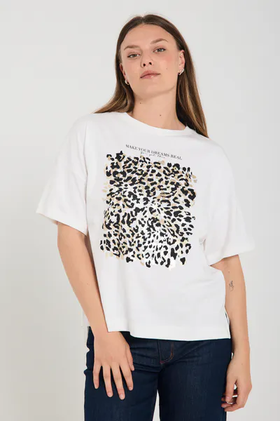 Hovedbilde CAROL T-SHIRT - OFFWHITE / SORT