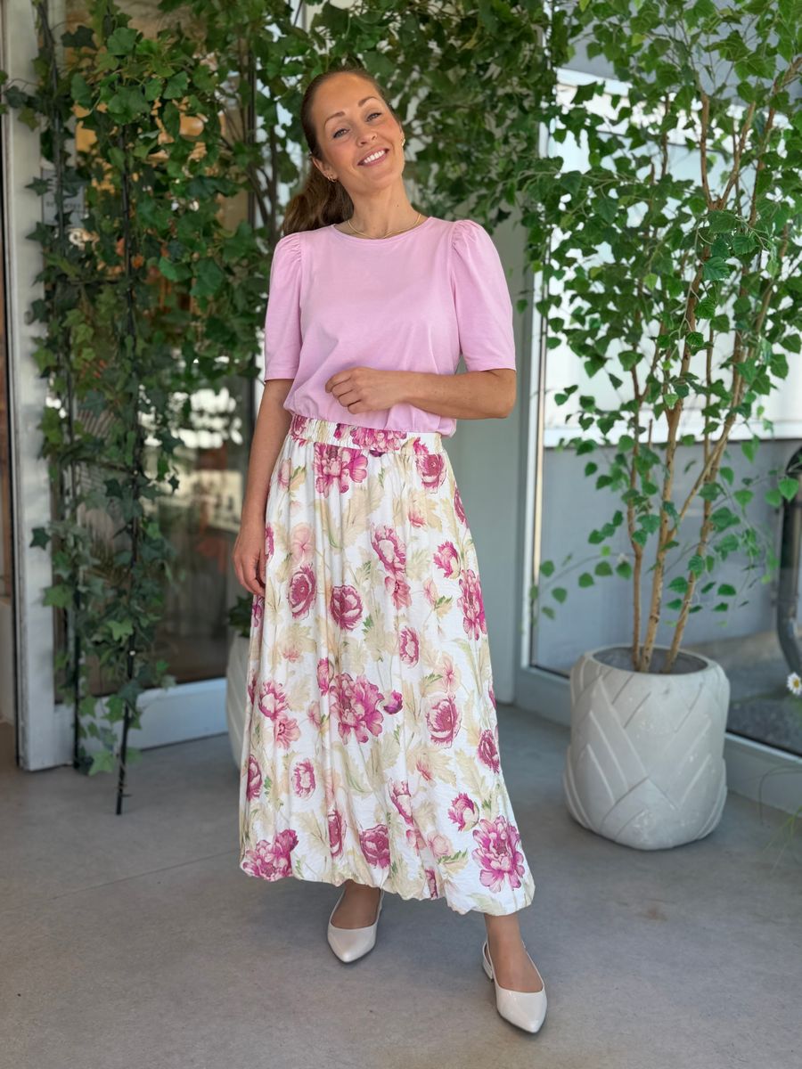 MAISE SKJØRT - ROSA BLOMSTER